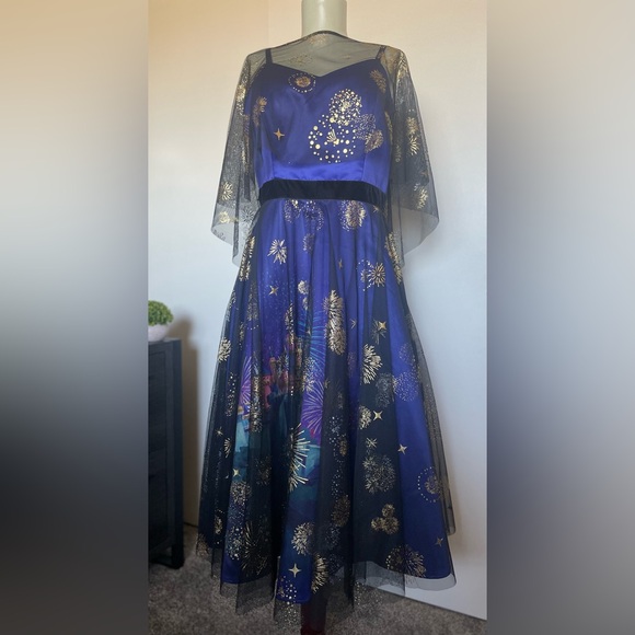 Cinderella Castle Fireworks Dress Disney Dress Shop 50th Anniversary Size 12 - Picture 1 of 11